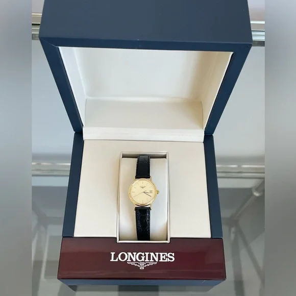 LONGINES 🐎 Ladies Mini Watch Presencé. Gold & Black. NEW + Box. - Picture 10 of 10